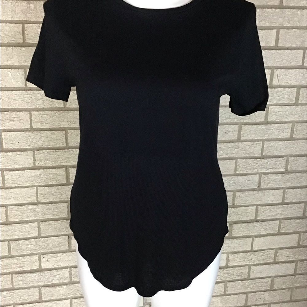 ASOS black short sleeve ribbed top size 12